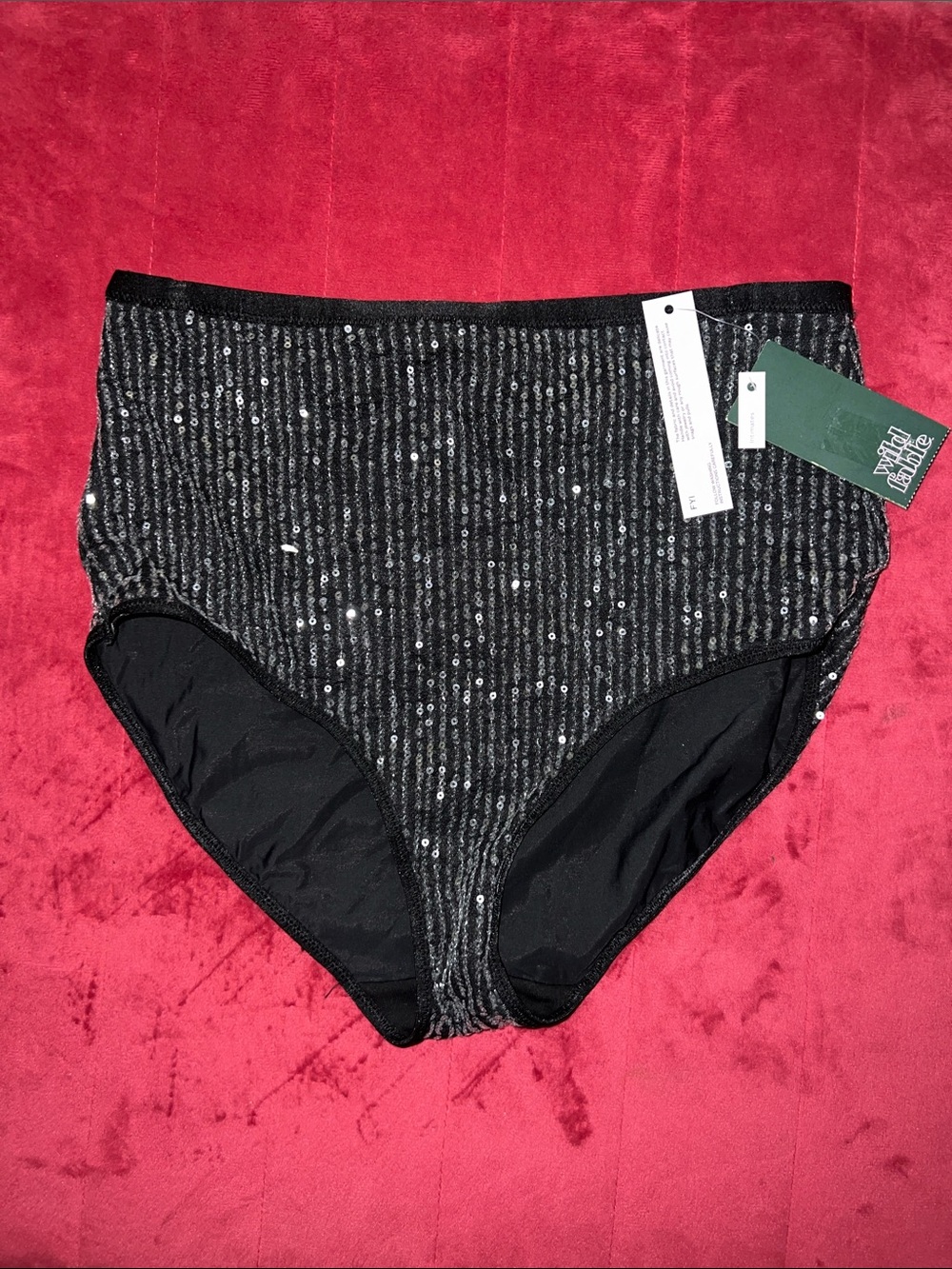 Wild Fable Black  Sequin High Waist Brief Panty.  Size M.  New with tag.